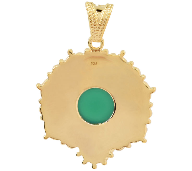Artisan Crafted Sterling Chalcedony Pendant, 14K Gold Plated — View 4