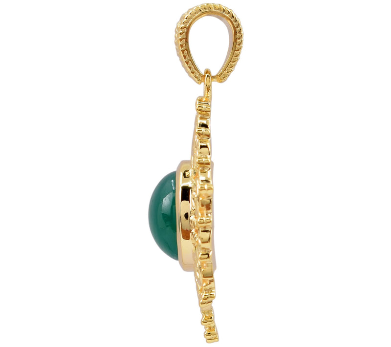 Artisan Crafted Sterling Chalcedony Pendant, 14K Gold Plated — View 5
