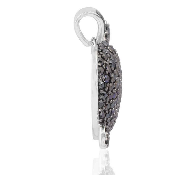 Sterling Silver Heart & Arrow Black Spinel Pendant — View 4