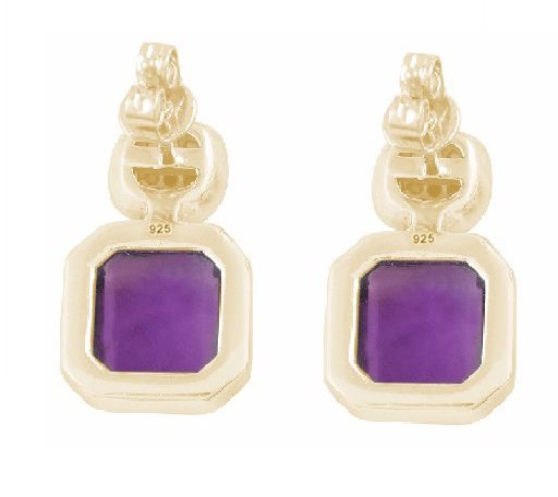 14K Gold-Plated Sterling Amethyst & Smoky QuartEarrings — View 5