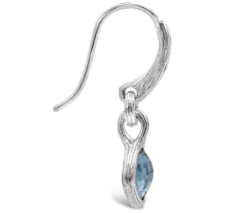 Ariva Sterling Silver Blue Topaz Dangle Earrings — View 4