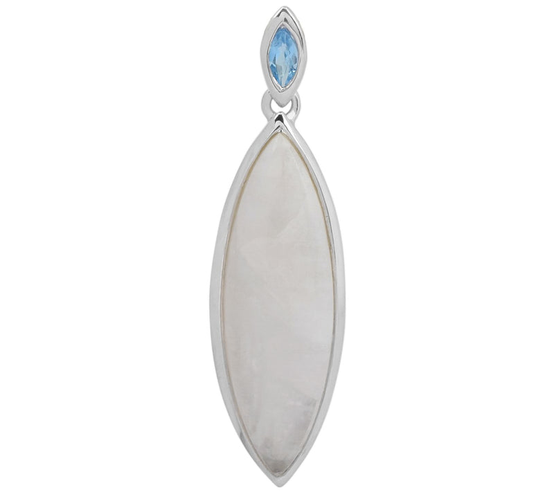 Sterling Silver Moonstone & Swiss Blue Topaz Pendant — View 3