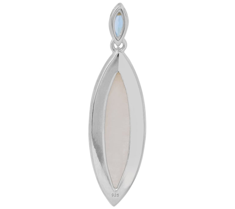 Sterling Silver Moonstone & Swiss Blue Topaz Pendant — View 5