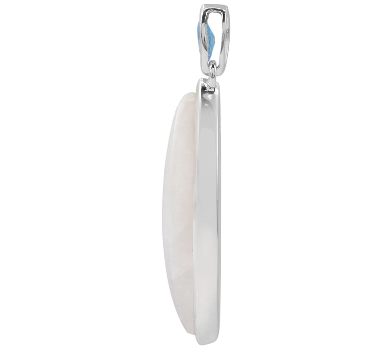 Sterling Silver Moonstone & Swiss Blue Topaz Pendant — View 4