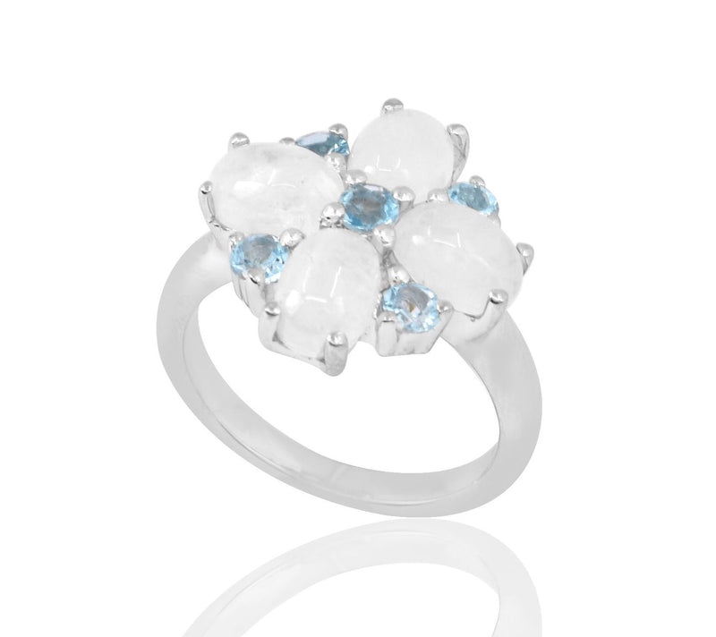 Sterling Silver Moonstone & Blue Topaz Ring — Main view
