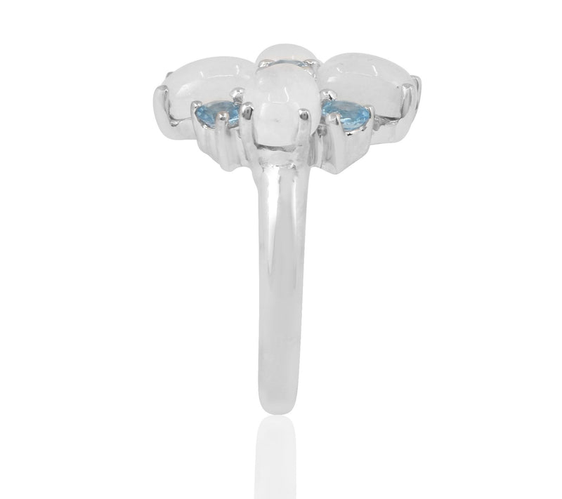 Sterling Silver Moonstone & Blue Topaz Ring — View 5