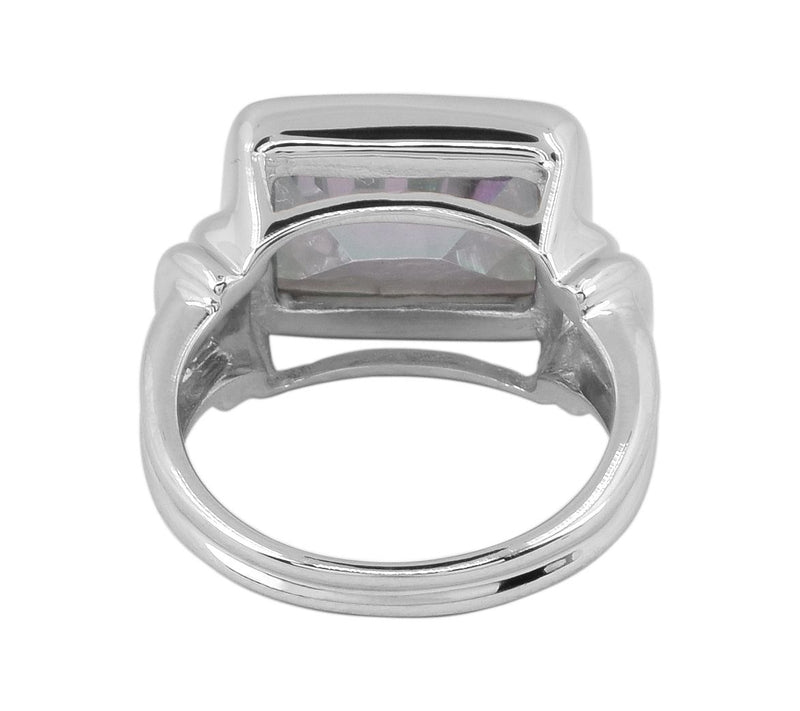 Sterling Silver Green Coated Quartz Ring — View 5