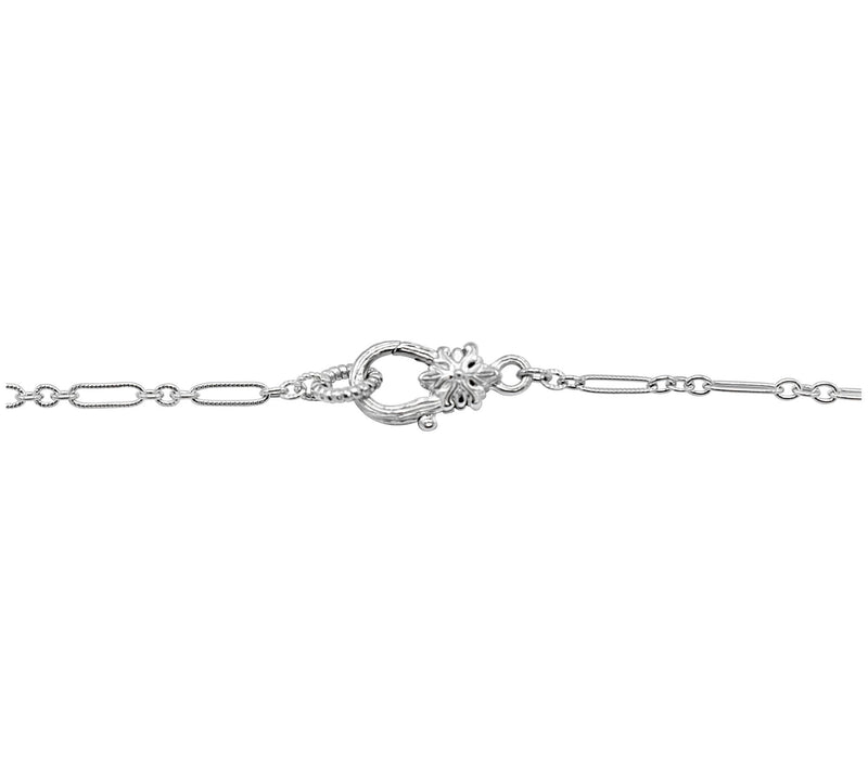 Ariva Sterling Silver Gemstone Station Necklace — View 7