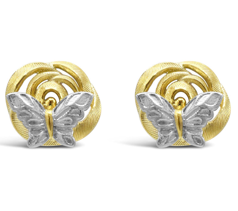 Ariva Sterling Silver & 14K Gold Clad ButterflyEarrings — View 3