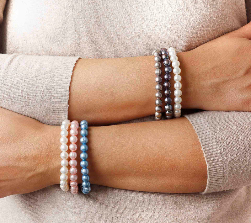 Honora Set of 3 Cultured Pearl Stretch Bracelet s — View 15