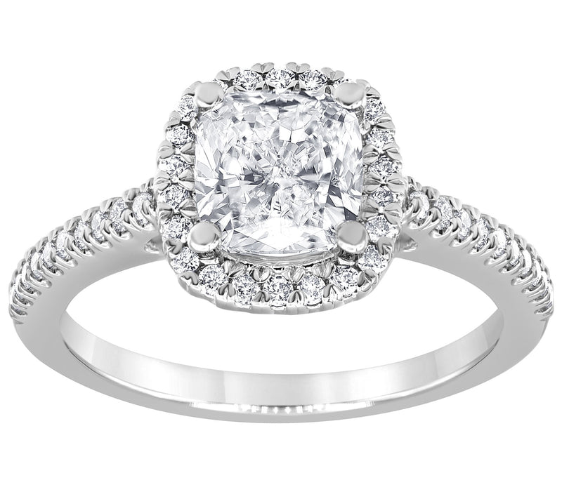 Fire Light 14K Gold Lab Grown Cushion-Cut R ing, 1.75 cttw — Main view