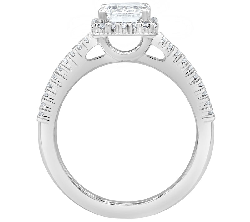 Fire Light 14K Gold Lab Grown Emerald-Cut R ing, 1.75 cttw — View 3