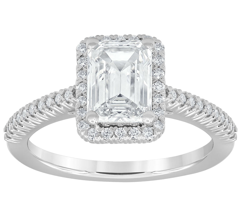 Fire Light 14K Gold Lab Grown Emerald-Cut R ing, 1.75 cttw — Main view