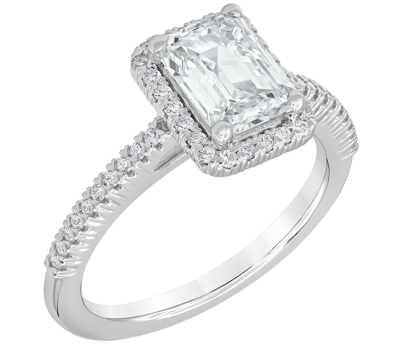 Fire Light 14K Gold Lab Grown Emerald-Cut R ing, 1.75 cttw — View 2
