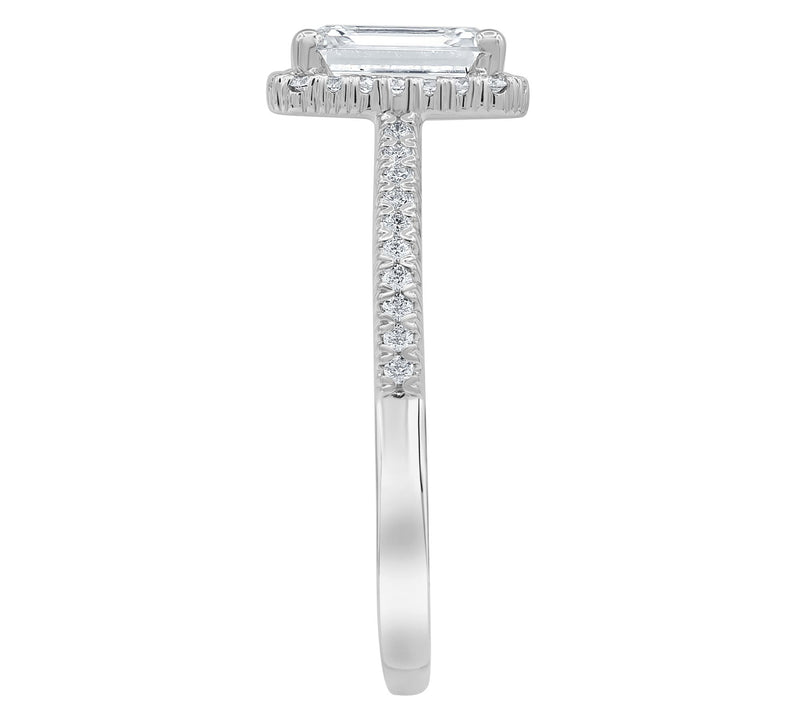 Fire Light 14K Gold Lab Grown Emerald-Cut R ing, 1.75 cttw — View 4