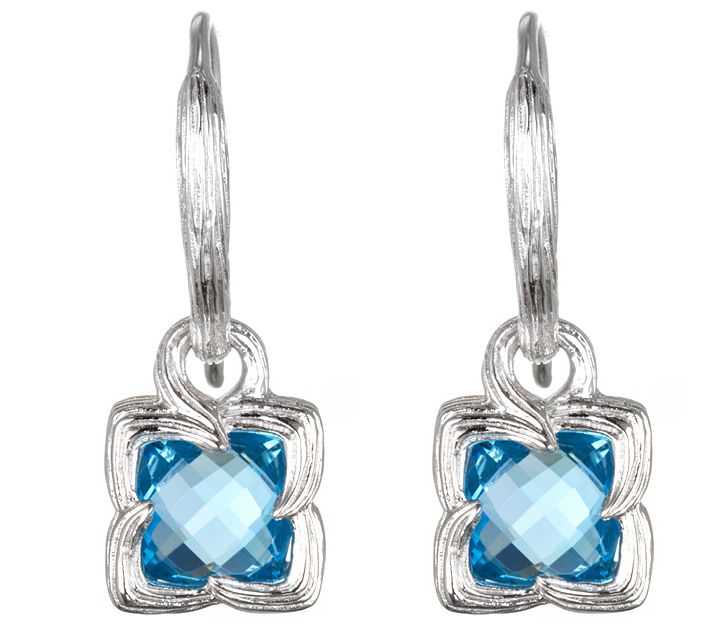 Ariva Sterling Silver Blue Topaz Drop Earrings — Main view