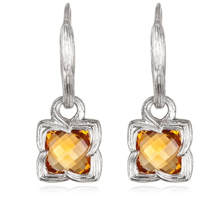 Ariva Sterling Silver Gemstone Drop Earrings — View 5