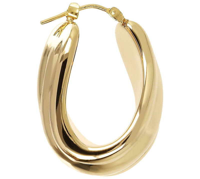 BellaOro Ribbed Twist Hoop Earrings, 14K G old Over Resin — View 8