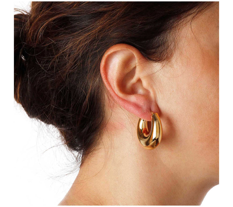 BellaOro Nuovo Graduated Round Hoop Earrings, 14K Over Resin — View 9