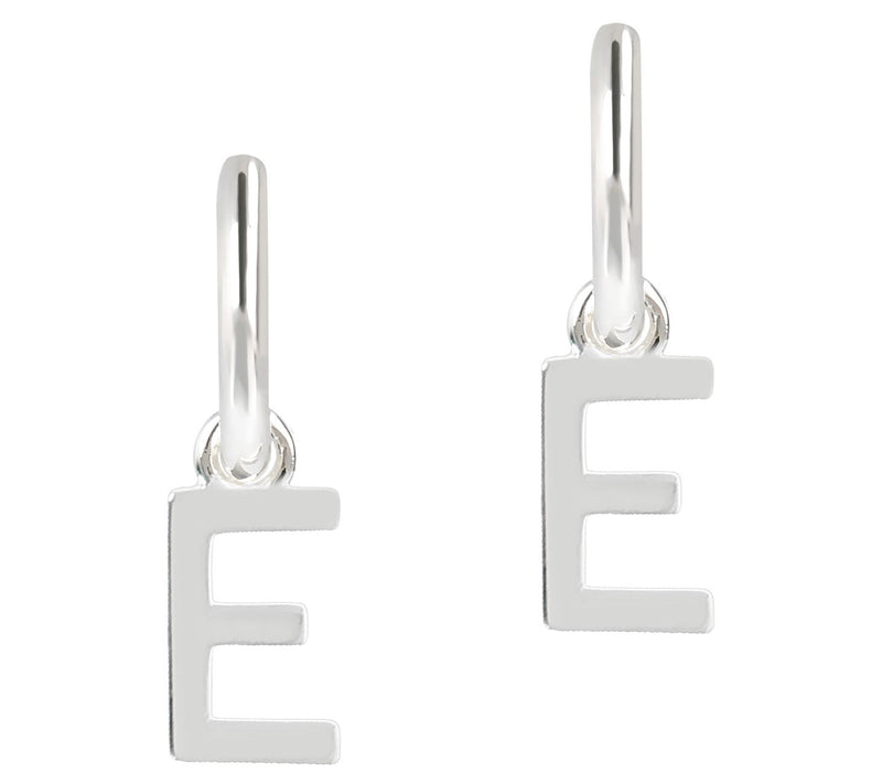 UltraFine Silver Initial Mini Hoop Earrings — View 11