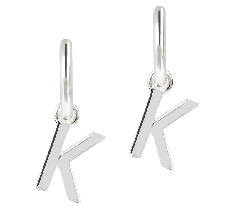 UltraFine Silver Initial Mini Hoop Earrings — View 23