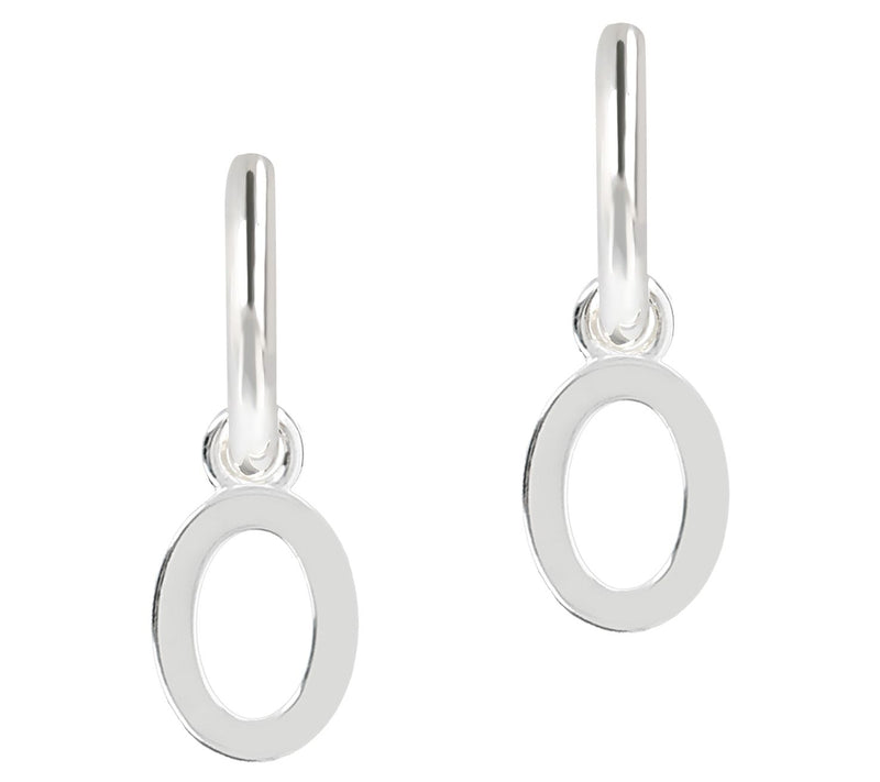 UltraFine Silver Initial Mini Hoop Earrings — View 31