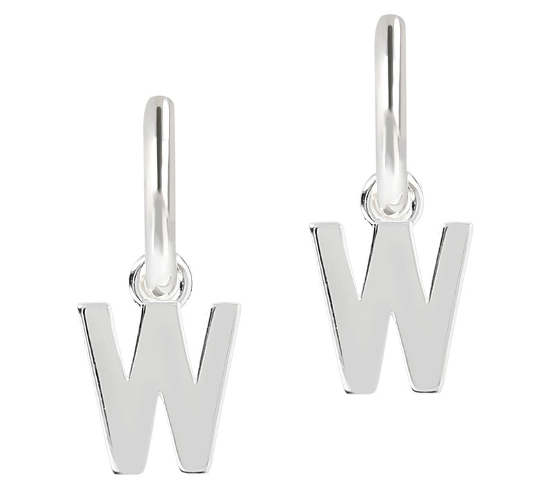 UltraFine Silver Initial Mini Hoop Earrings — View 47