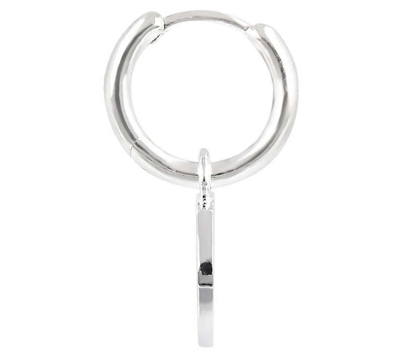 UltraFine Silver Initial Mini Hoop Earrings — View 54