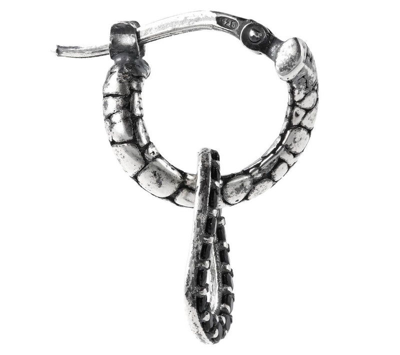 Mistero Sterling Silver Black Spinel Dangle HooEarrings — View 4