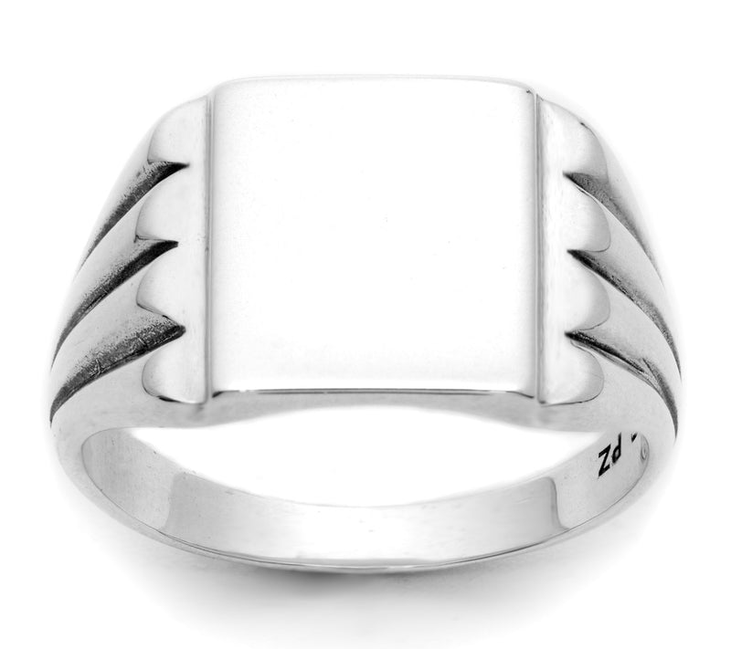 Or Paz Men's Sterling Silver Signet Ring — Main view