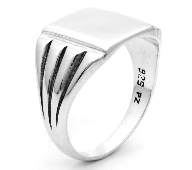 Or Paz Men's Sterling Silver Signet Ring — View 3