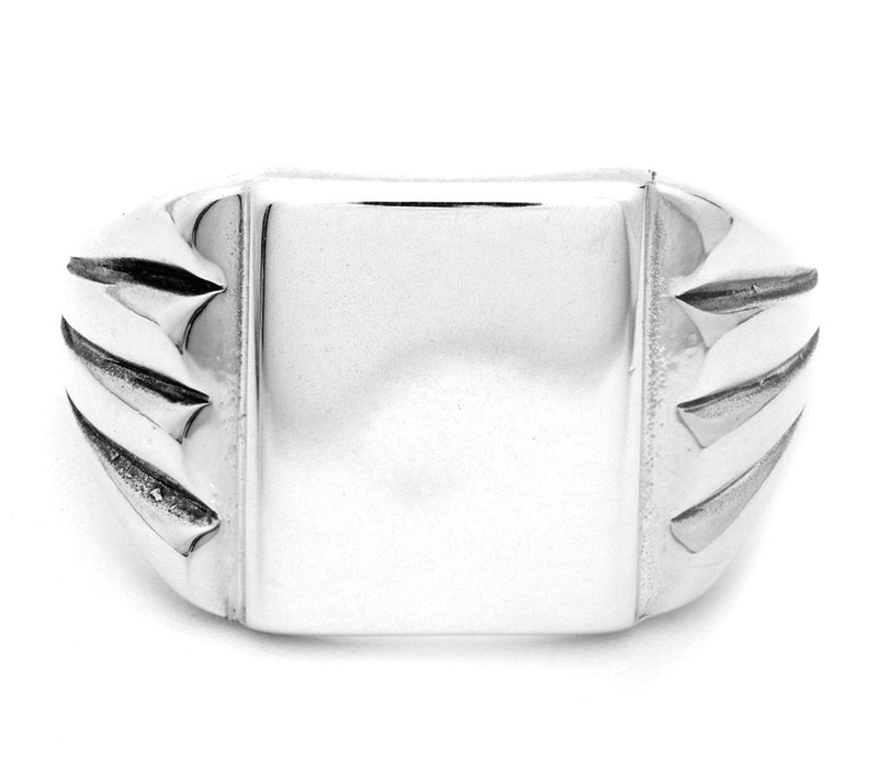Or Paz Men's Sterling Silver Signet Ring — View 2