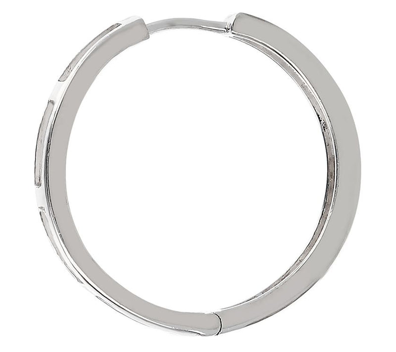 Mistero Sterling Silver Cubic Zirconia Round Hoop Earrings — View 4