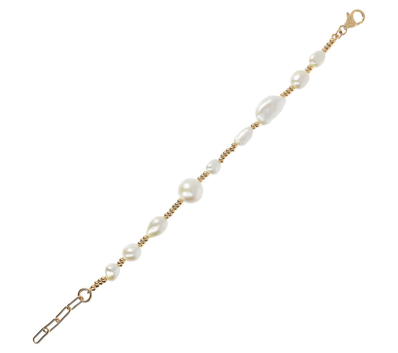 Honora Cultured Pearl with Rondels Bracelet, St erling Silver — View 8