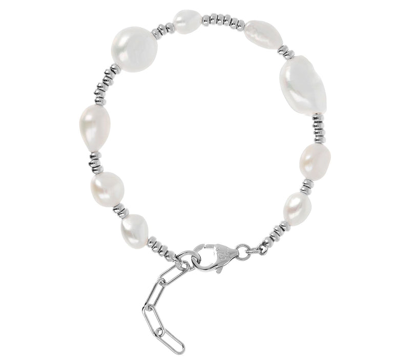 Honora Cultured Pearl with Rondels Bracelet, St erling Silver — View 5