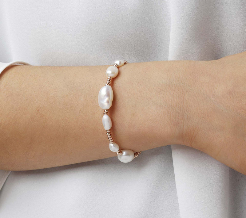 Honora Cultured Pearl with Rondels Bracelet, St erling Silver — View 9