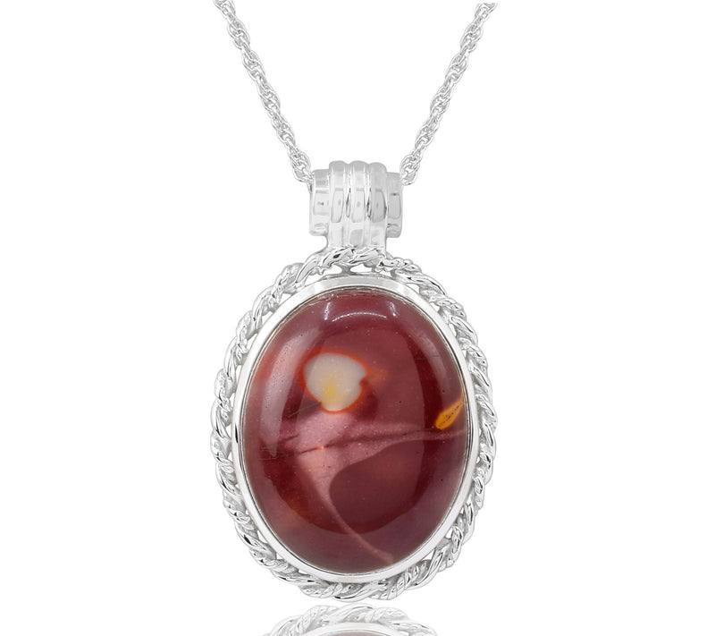 Sterling Silver Oval Mookite Pendant w/ Chain — View 3