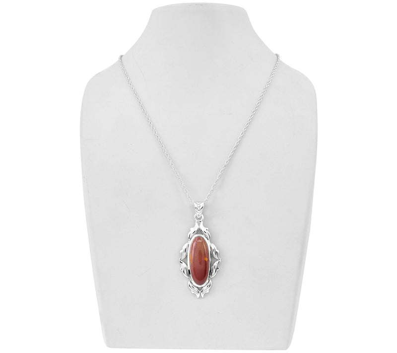 Sterling Silver Framed Oval Mookite Pendant w/ Chain — View 4