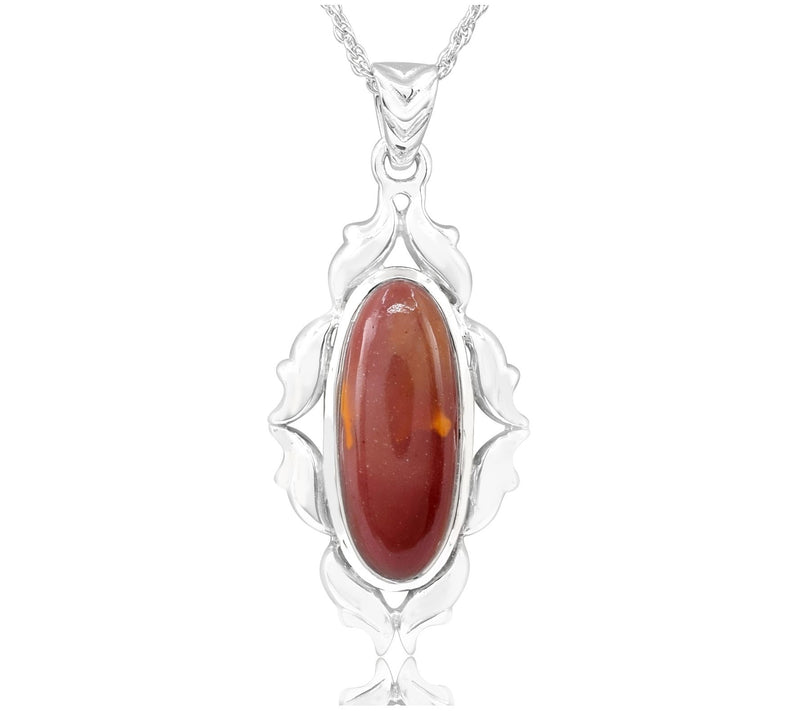 Sterling Silver Framed Oval Mookite Pendant w/ Chain — Main view