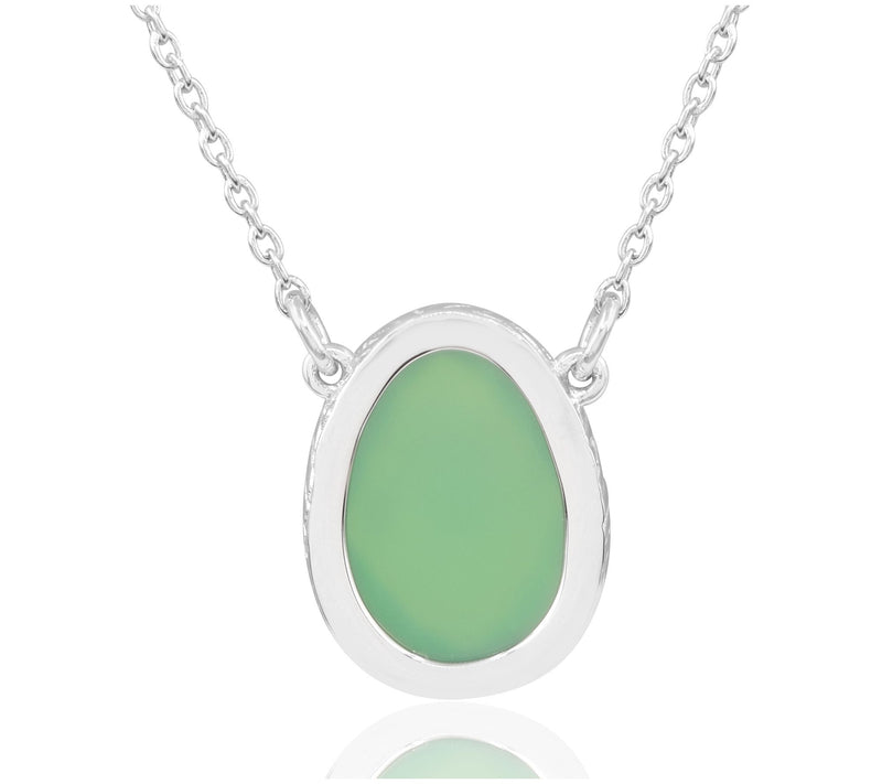Sterling Silver Checkerboard Chalcedony Necklace — View 5
