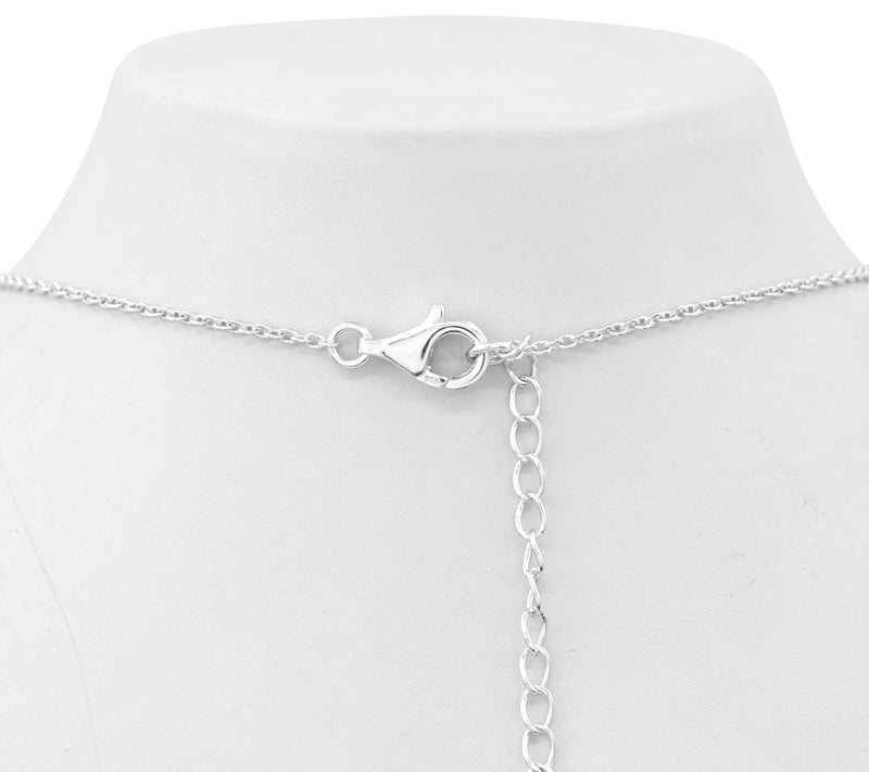 Sterling Silver Checkerboard Chalcedony Necklace — View 6