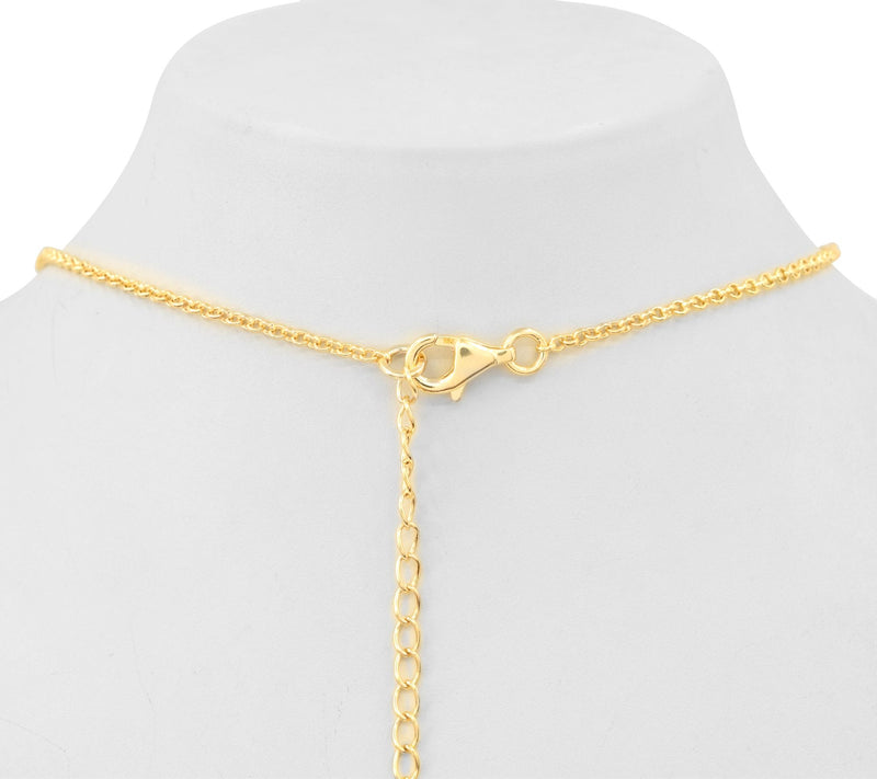 14K Gold-Plated Sterling Indian Sapphire Charm Necklace — View 6