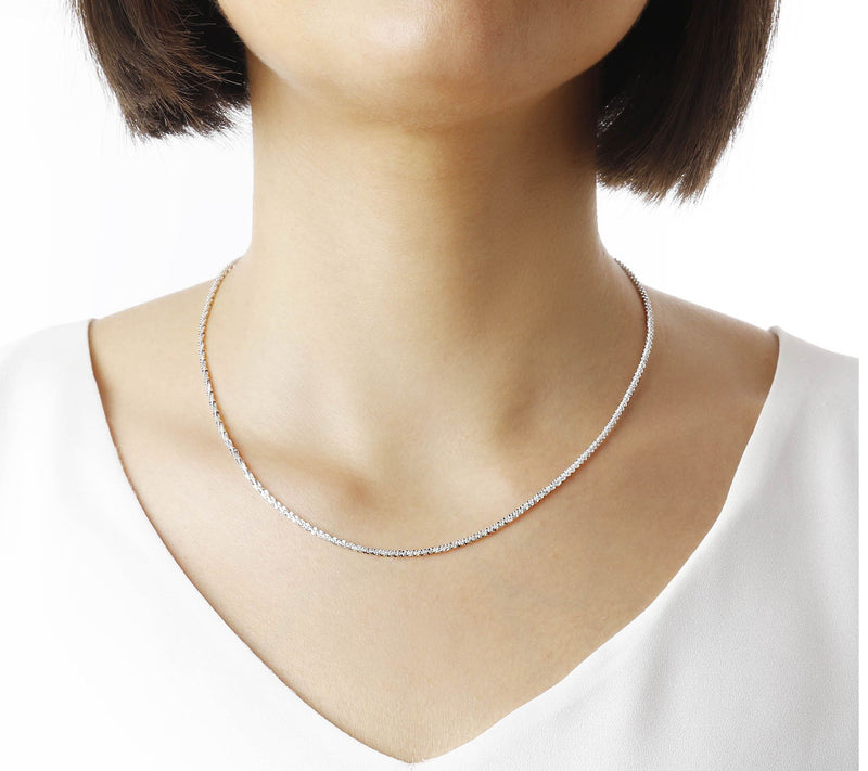 UltraFine Silver 18" Margherita Link Necklace, 4.3g — View 7
