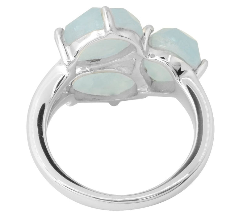 Sterling Silver Blue Milky Aquamarine Ring — View 5
