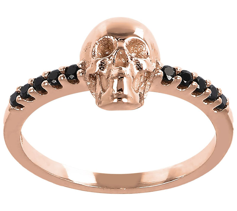 Mistero Black Spinel Skull Ring, Sterling Silve — View 5