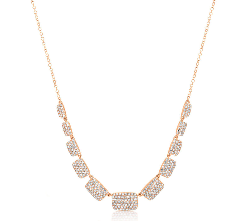 Affinity 0.90 cttw Pave' Diamond Station Necklace, 14K Gold — View 3