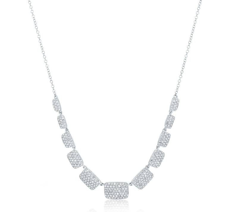 Affinity 0.90 cttw Pave' Diamond Station Necklace, 14K Gold — View 5