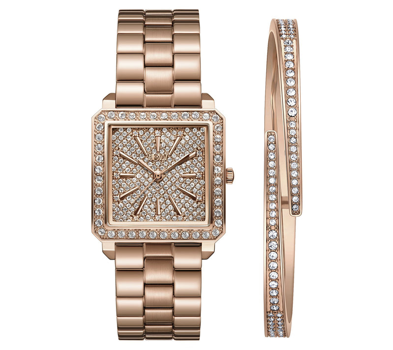 JBW Women's Crystal 18K Rose Plated Diamond Watch & Bracelet — Main view
