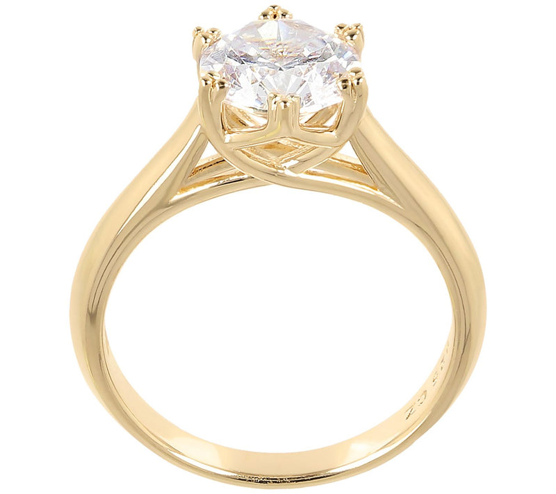 Diamonique 1.90 cttw Round Solitaire Ring, Ster  ling Silver — View 9