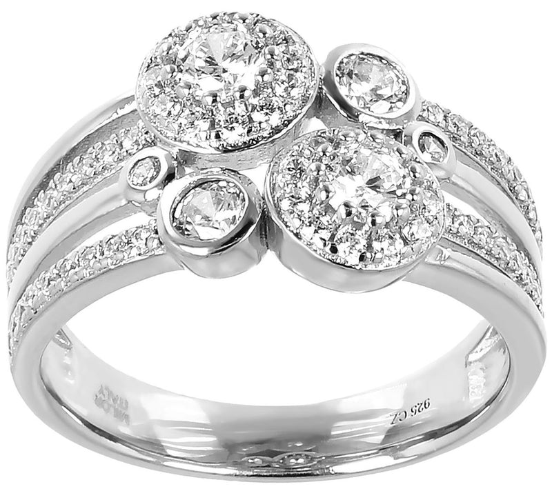 Diamonique 0.85 cttw Split Band Ring, S terling Silver — View 5
